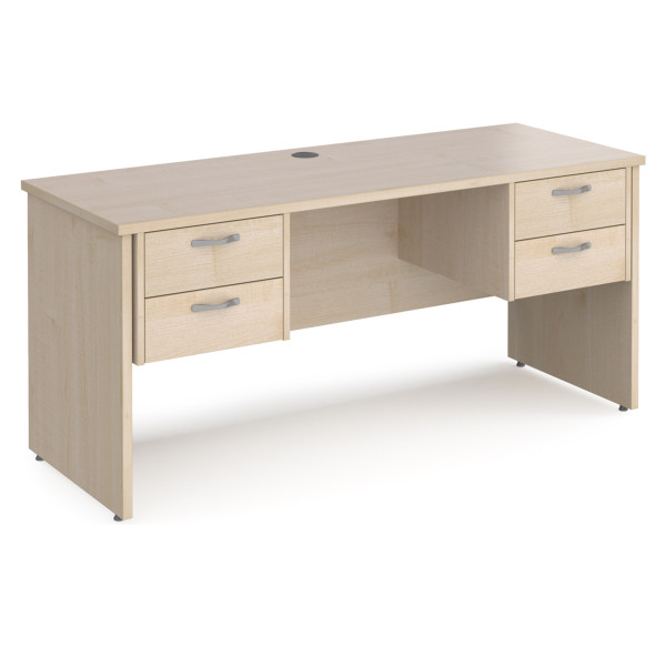 Maestro Panel End 600mm Straight Desk with 2 x Two Drawer Pedestal
